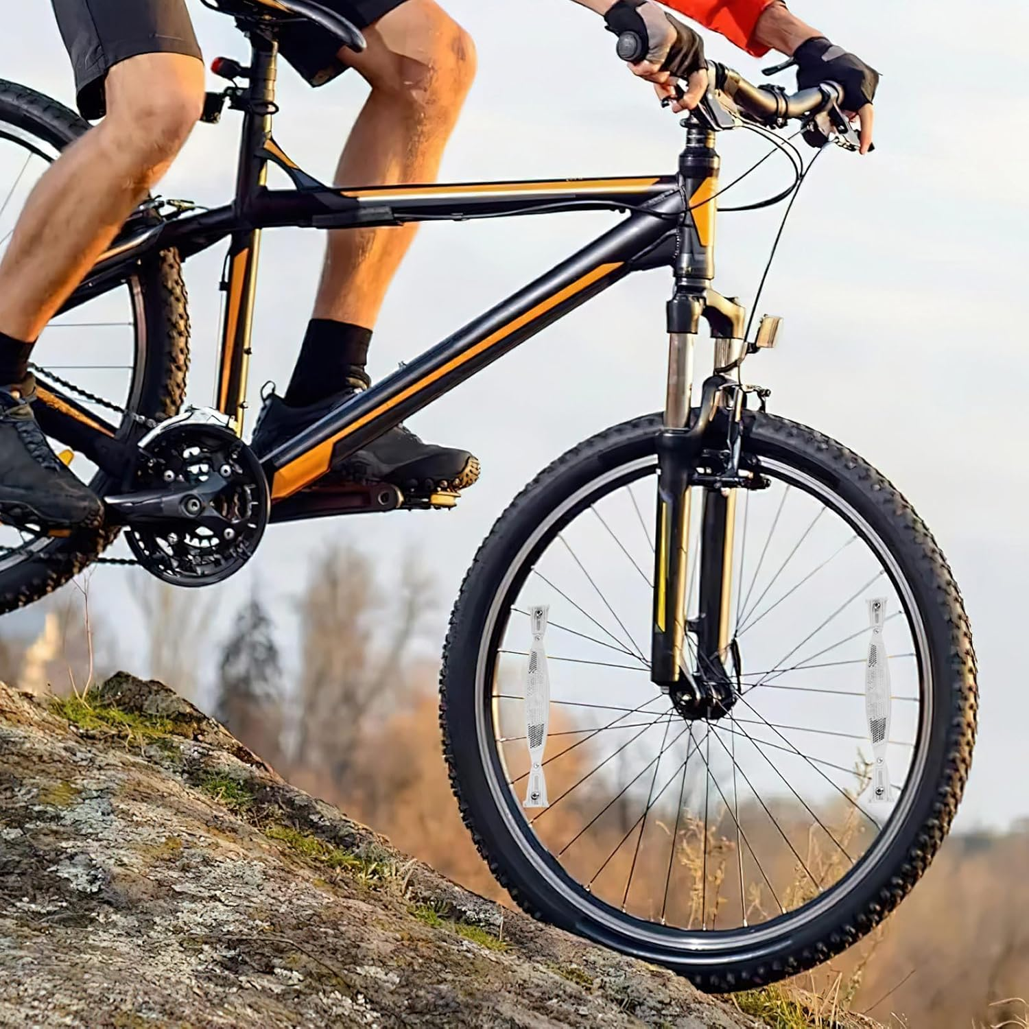 4 Pack Bike Wheel Reflectors, Bicycle Spoke Reflectors for Ebikes, Plastic Bicycle Spoke Reflector for Adult Bikes, Night Riding Bicycle Accessories image number 5