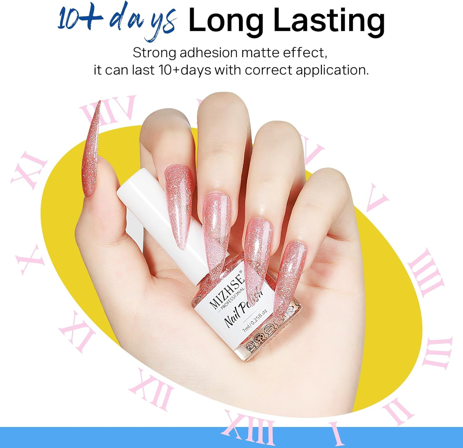 MIZHSE Quick Dry Nail Polish Set, 24 Colors Regular Nail Polish Non Gel, Air Dry Fast Neon Trendy Glitter Nail Lacquer Oil-Based Long Lasting Fingernail Home DIY Set for Women image number 1