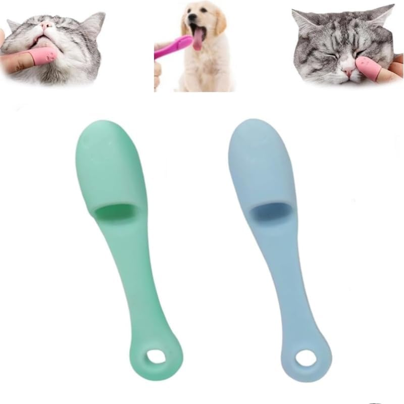 Cat Chin Brush,Silicone Scrubber for Cats Chin Cleaner,Finger Brush Silicone Pet Toothbrush, Cat Finger Toothbrush for Pet Dental Care,Finger Brushes Suitable for Puppies and Cats (B 2Pcs)