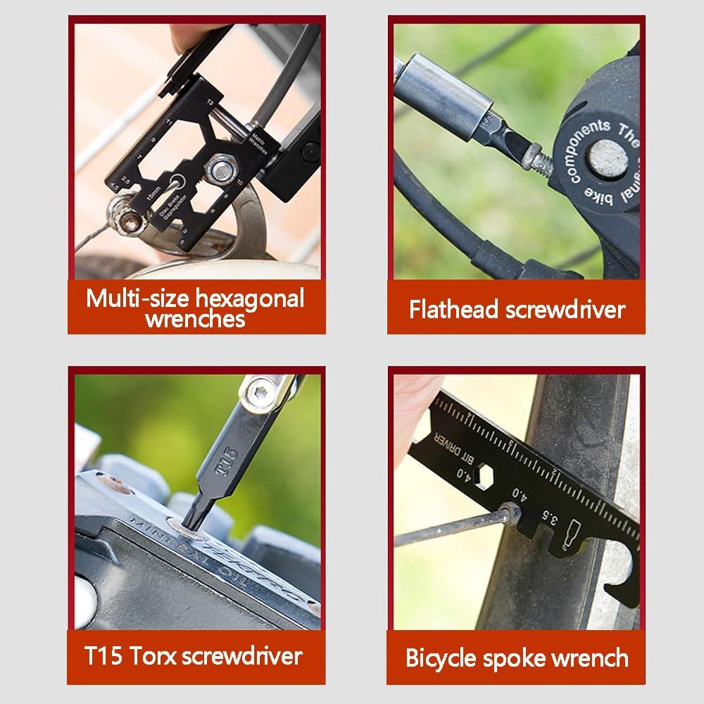 38-In-1 Bike Multi Tool Kit &ndash; Portable Bicycle Repair Set with Chain Tool, Crank Puller, Hex Wrenches, Spoke Wrench and Tire Levers &ndash; Compact Cycling Maintenance Kit