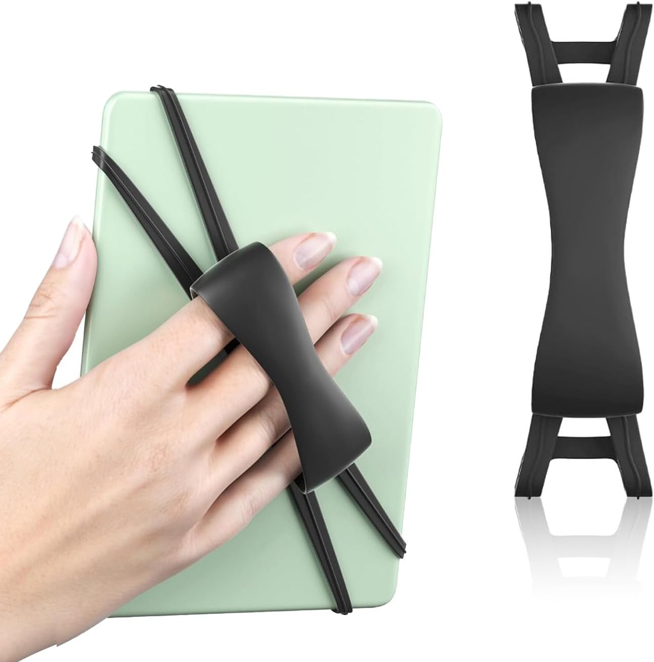 Zakora Ergonomic Hand Strap for Kindle & Tablets (4.7-8") - Universal Finger Grip Holder for Paperwhite/Oasis/Kobo/Phone - Reading Comfort for Bed/Commute/Travel (Pink)