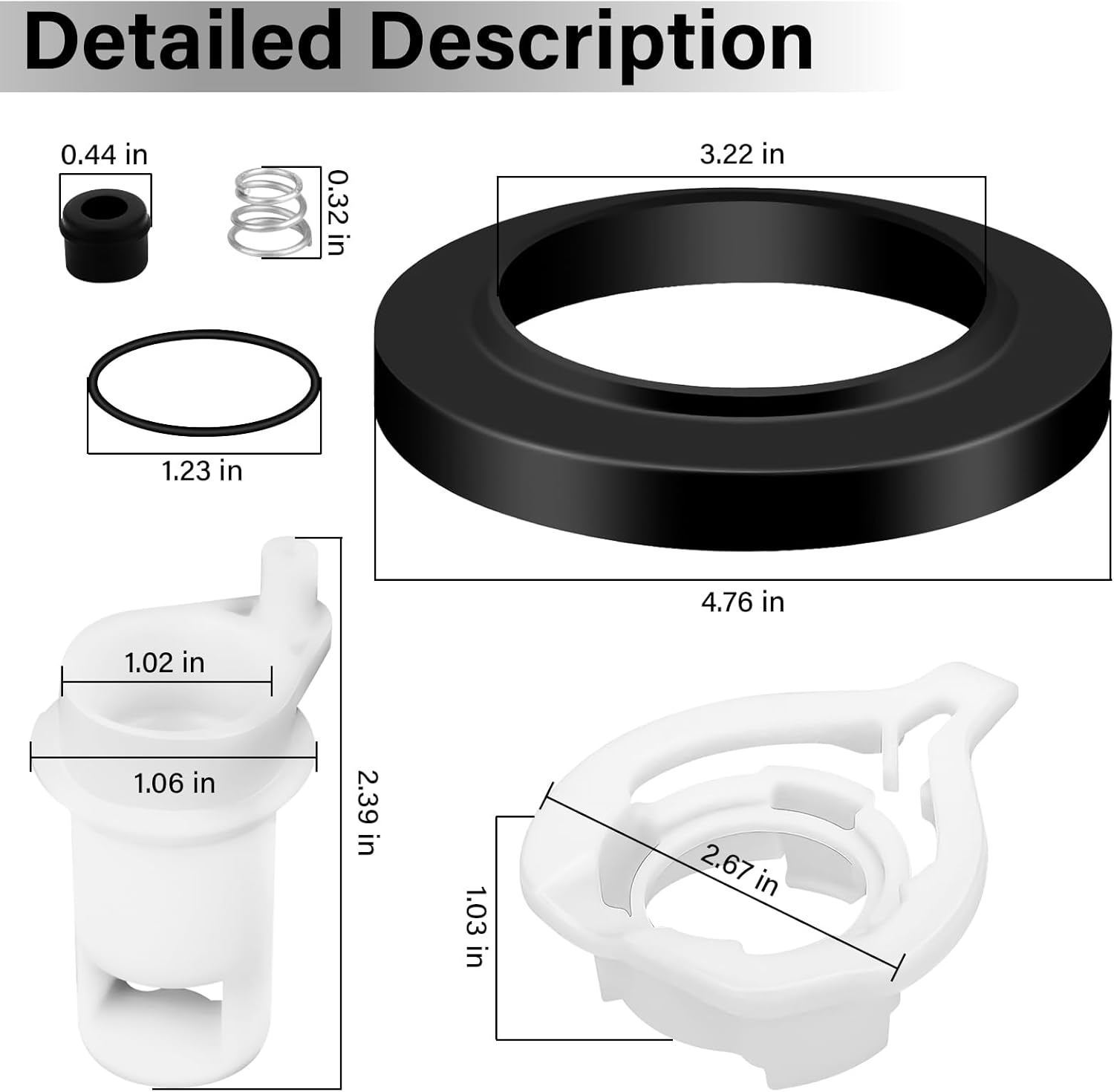42049 New Upgraded Water Valve Style II Kit for Thetford Aqua Magic Style II Toilets with Closet Flange Seal image number 6
