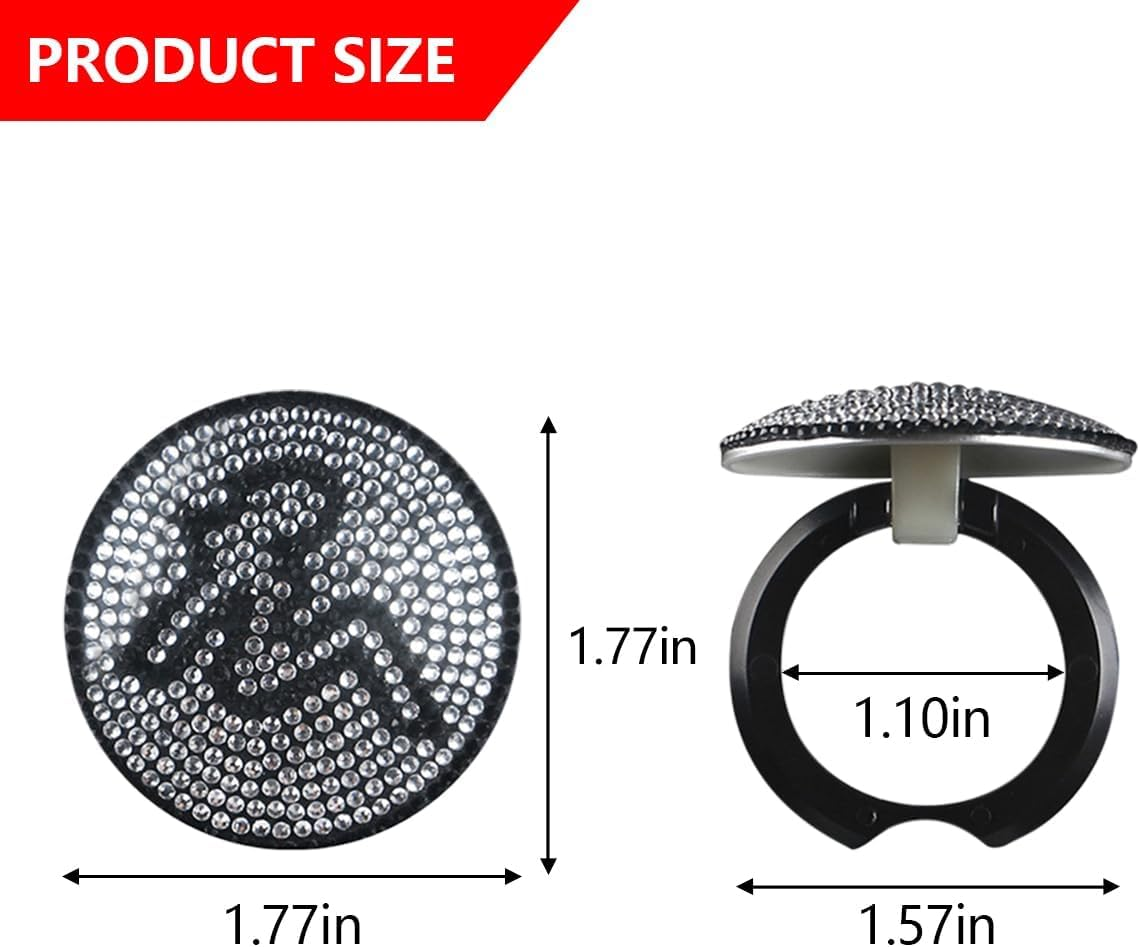 Bling Car Engine Push Start Stop Button Cover, Crystal Rhinestone Diamond Anti-Scratch Vehicle Engine Lgnition Button Decoration Protector Sticker for Women Girls, Universal Fit (Red) image number 6