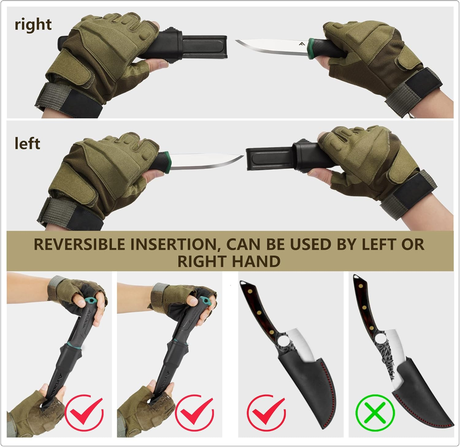 FLISSA Bushcraft Knife, Fixed Blade Knife with Nylon Sheath, Stainless Steel Blade, Ideal for Camping, Backpacking, Fishing, Hiking 4 Inch image number 2