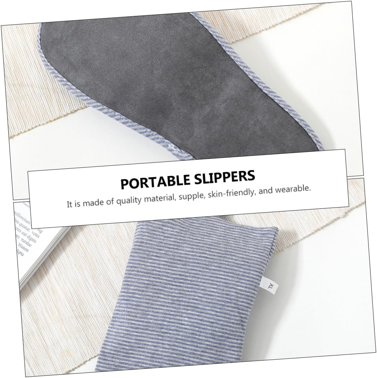 FOYTOKI Travel Slippers Folding Portable Cotton Soft Sole Lightweight Unisex Thin Design Foldable Hotel Slippers for Plane Trips and Indoor Use image number 1