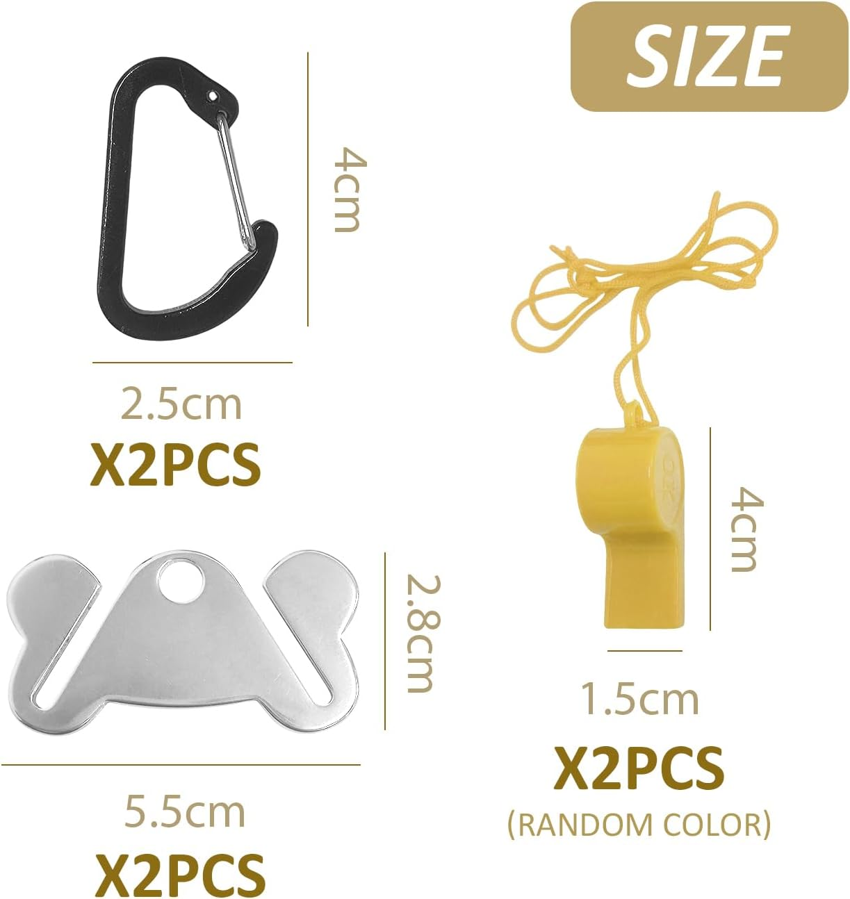 UDNFHL Pack of 2 Metal Pet Bin Bag Holders, 2 Pieces Plastic Whistle, with Carabiner, Reusable, Dog Bag Clip. image number 1