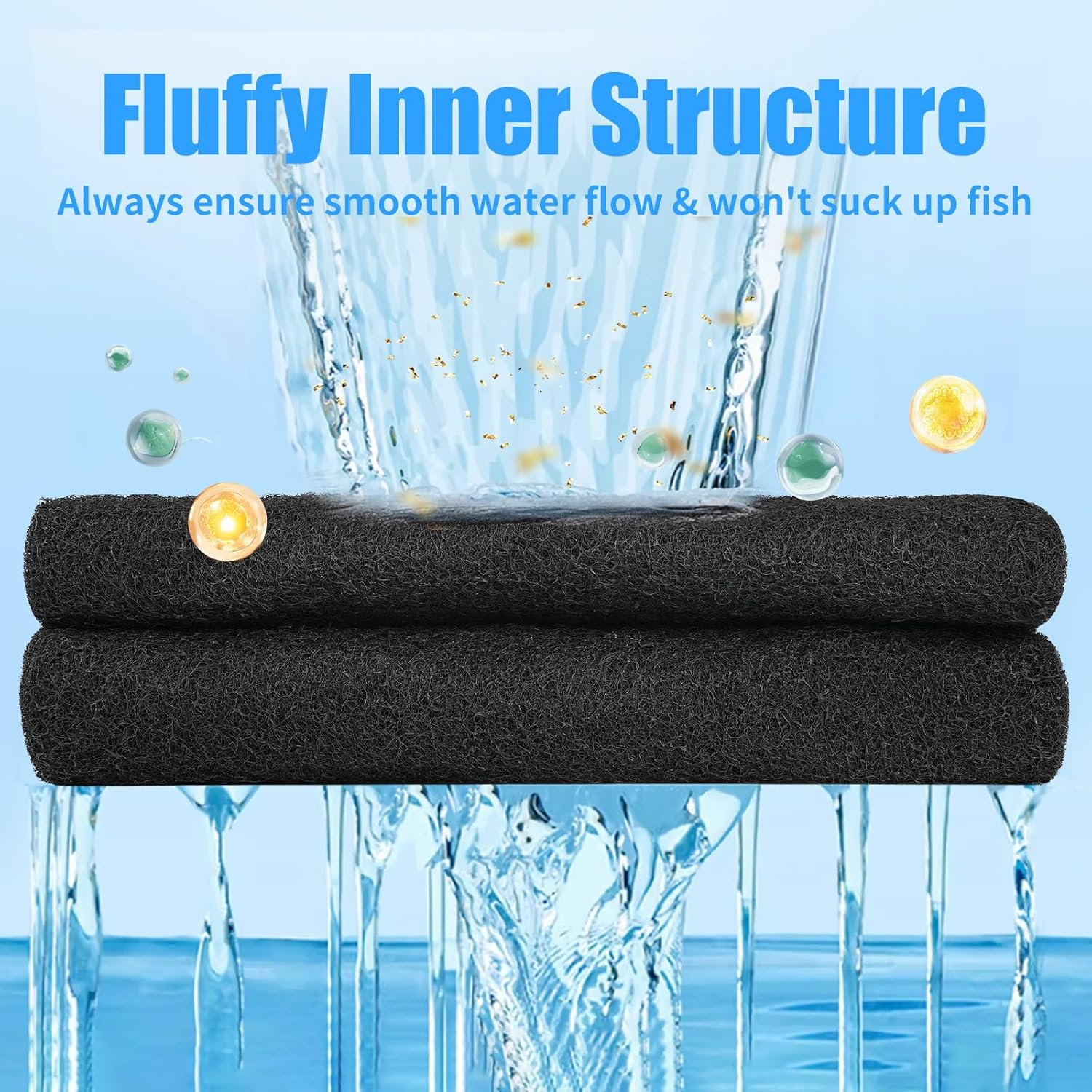 AQUANEAT Aquarium Activated Carbon Filter Media Pad for Fish Tank Pond Canister Filter (10.5" X 18") image number 1
