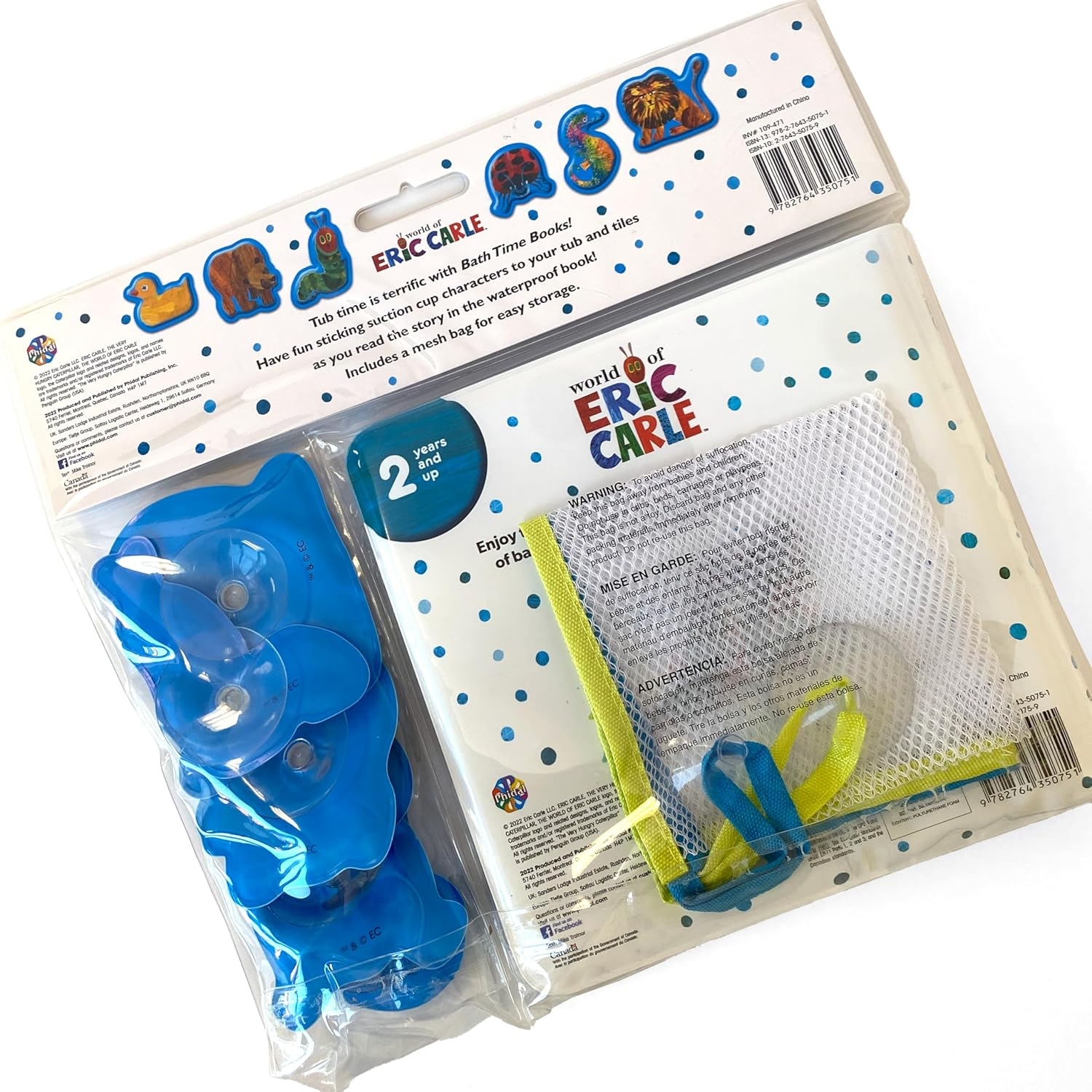 The World of Eric Carle Bath Time Books - Activity Books for Kids, Bath Book, 6 Padded Suction Cups, 1 Mesh Bag: with Suction Cups and Mesh Bag image number 5