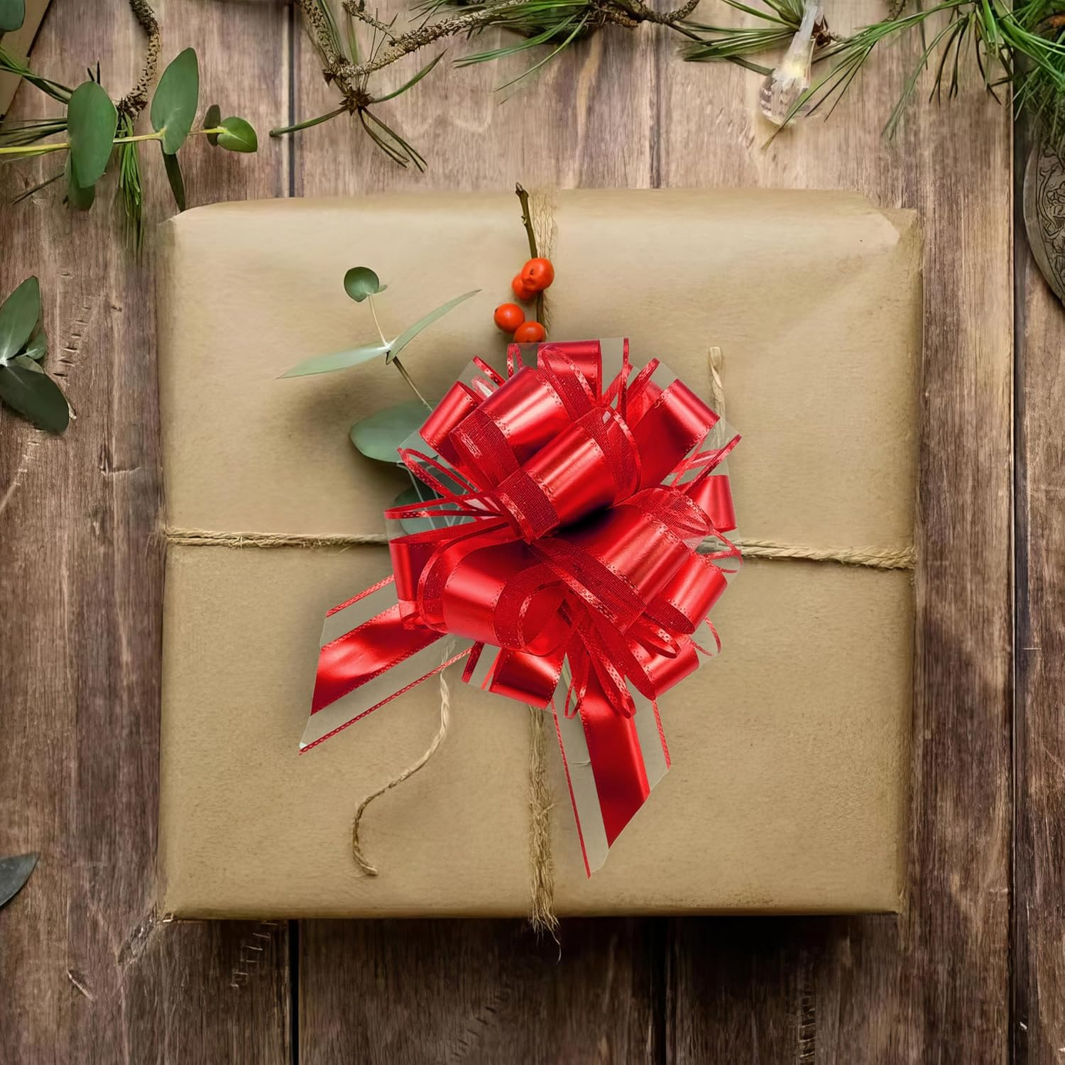 IXSIUZO 6 PCS Large Pull Bows 6 Inch Red Bows for Gift Wrapping Wedding Basket Decorated Birthday Party Christmas and Valentine'S Day Gift Decorations - Bean Green image number 2