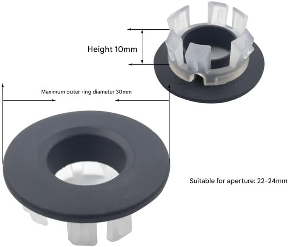 Sink Basin Trim Overflow Cover for Kitchen and Bathroom Vanity Sink Solid Vessel Insert in Hole round Caps Pack of 2 (Silver, One Size) image number 1