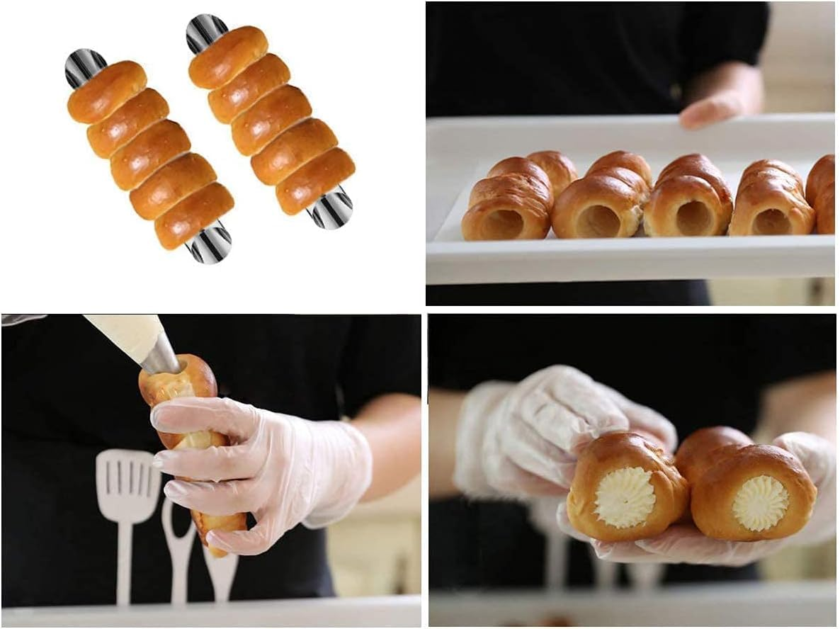 Metal Cones for Baking Cannoli Shells, Cannoli Mold Cannoli Kit, Baking Tools Accessories, Cannoli Tubes Mould Croissant Mold Tubular Shaped Mold Decorating (16 Pcs Conical Tubes Set) image number 2