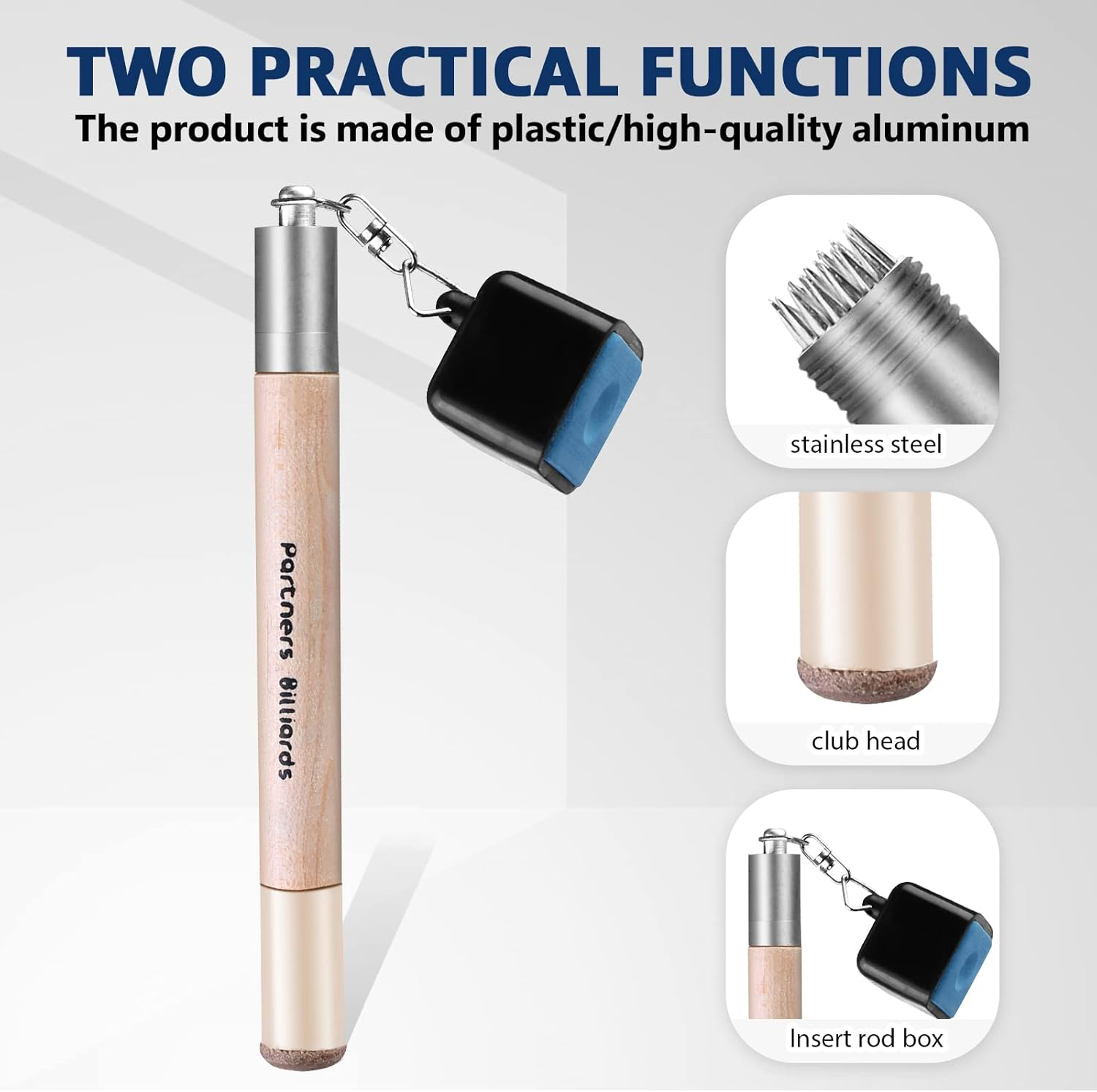 Pool Cue Chalk Holder for Billiards: 2 Pcs 2 in 1 Pool Chalk Holder, Pool Cue Chalk Holder with 4Pcs Pool Chalk Cubes, Portable Cue Chalk Holder, Pool Chalk Holder for Sport Game Tournament Home Hobby image number 3