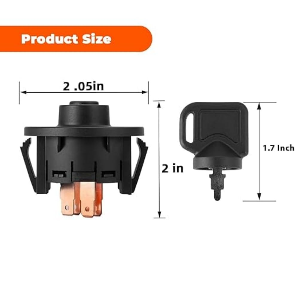 117-2221 137-4100 Mower Ignition Switch 3 Postion with Key for Toro Z Master、Time Cutter 、Titan Serise/Exmark Lazer Z、Quest Serise Zero Turn Mower