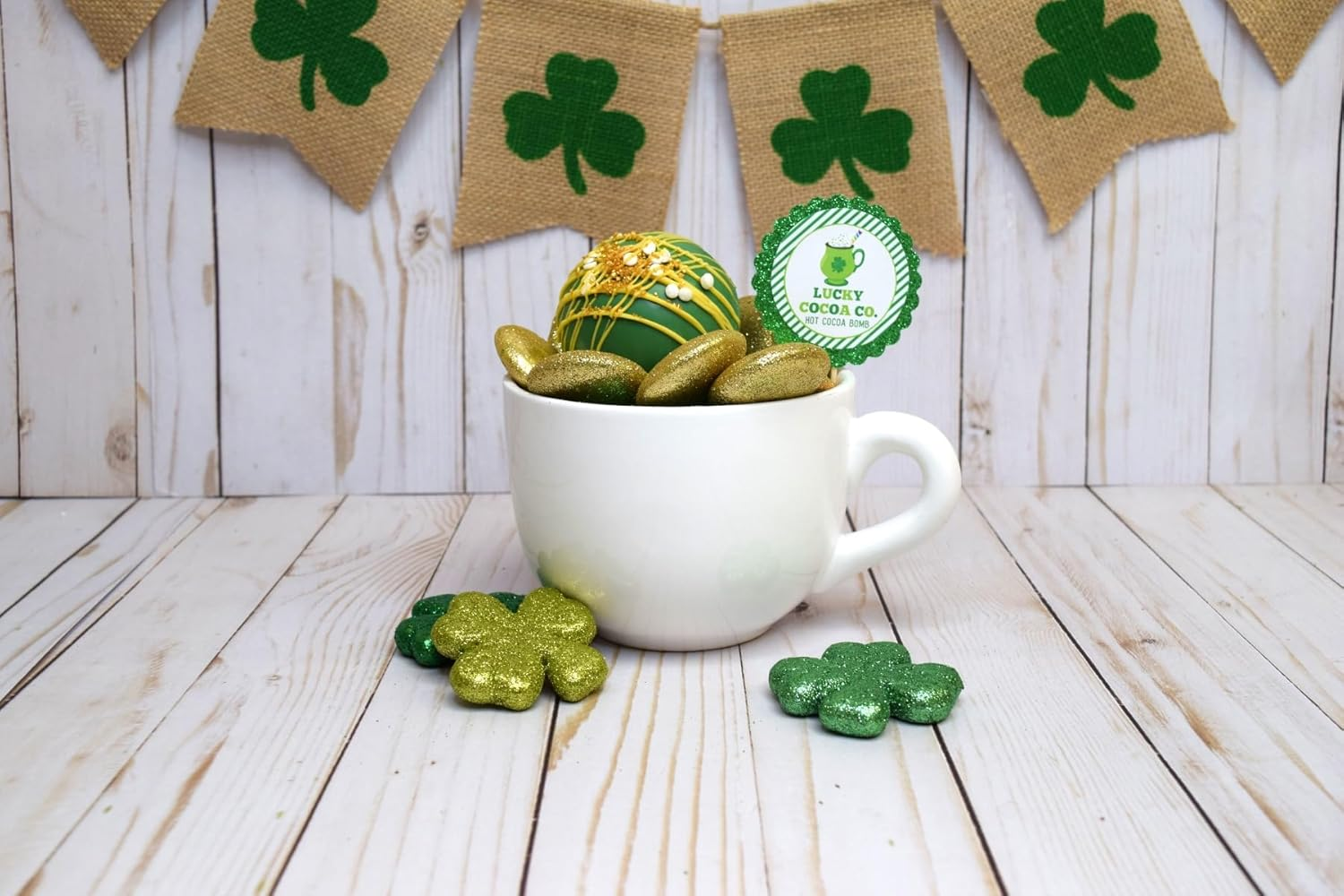 Lucky Cocoa Co. Festive Mug Themed St. Patrick'S Day Hot Cocoa Bomb Sticker Labels, Total of 40 2" Circle Stickers (20 Sets of 2) by Amandacreation image number 5