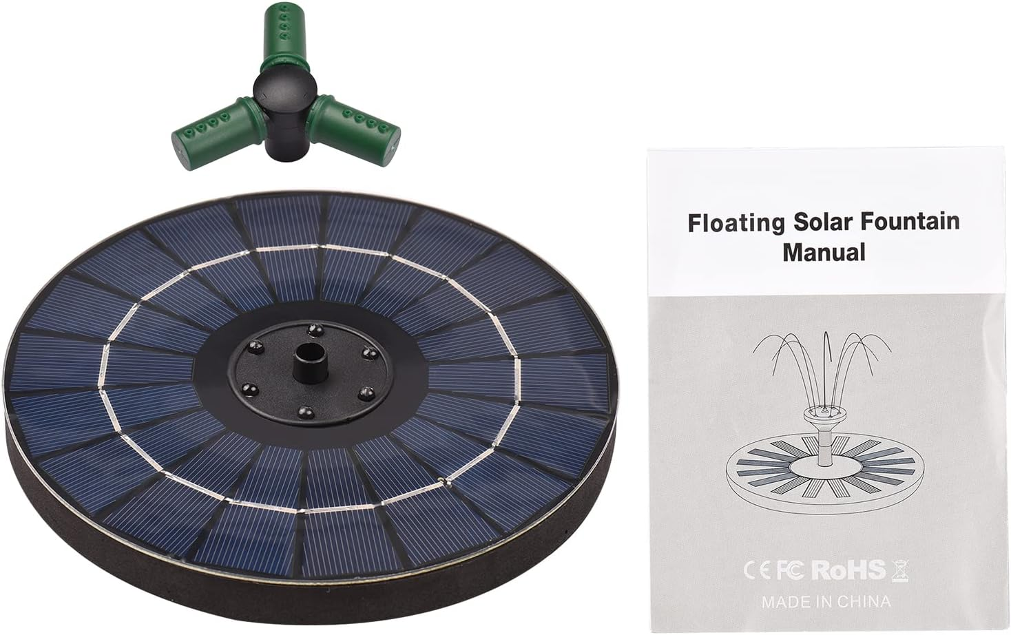 4W Colorful Solar Fountain Pump with 360&deg;Rotatable Nozzle RGB LED Light Solar Water Pump with Battery Free Standing Auto-Shut off Circle Fountain for Bath Garden Small Pond image number 2