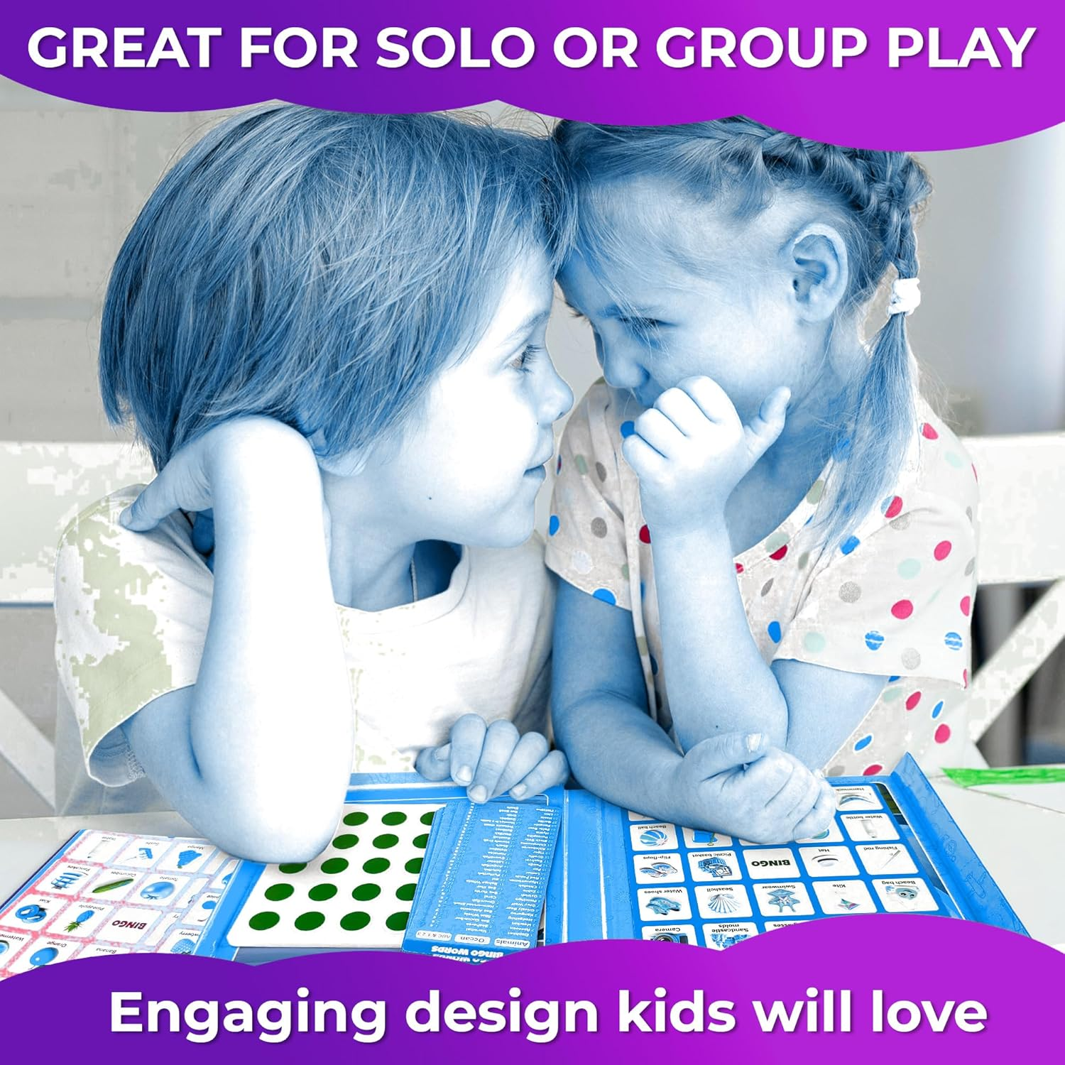 QUOKKA Magnet Bingo Game for Kids - 40 Magnetic Chips Memory Game for Toddlers 2-4 Years - 10 Magnet Cards Matching Game - 10 Cards with Words Travel Kid Games - Memory Games for Kids Ages 4-8 image number 2