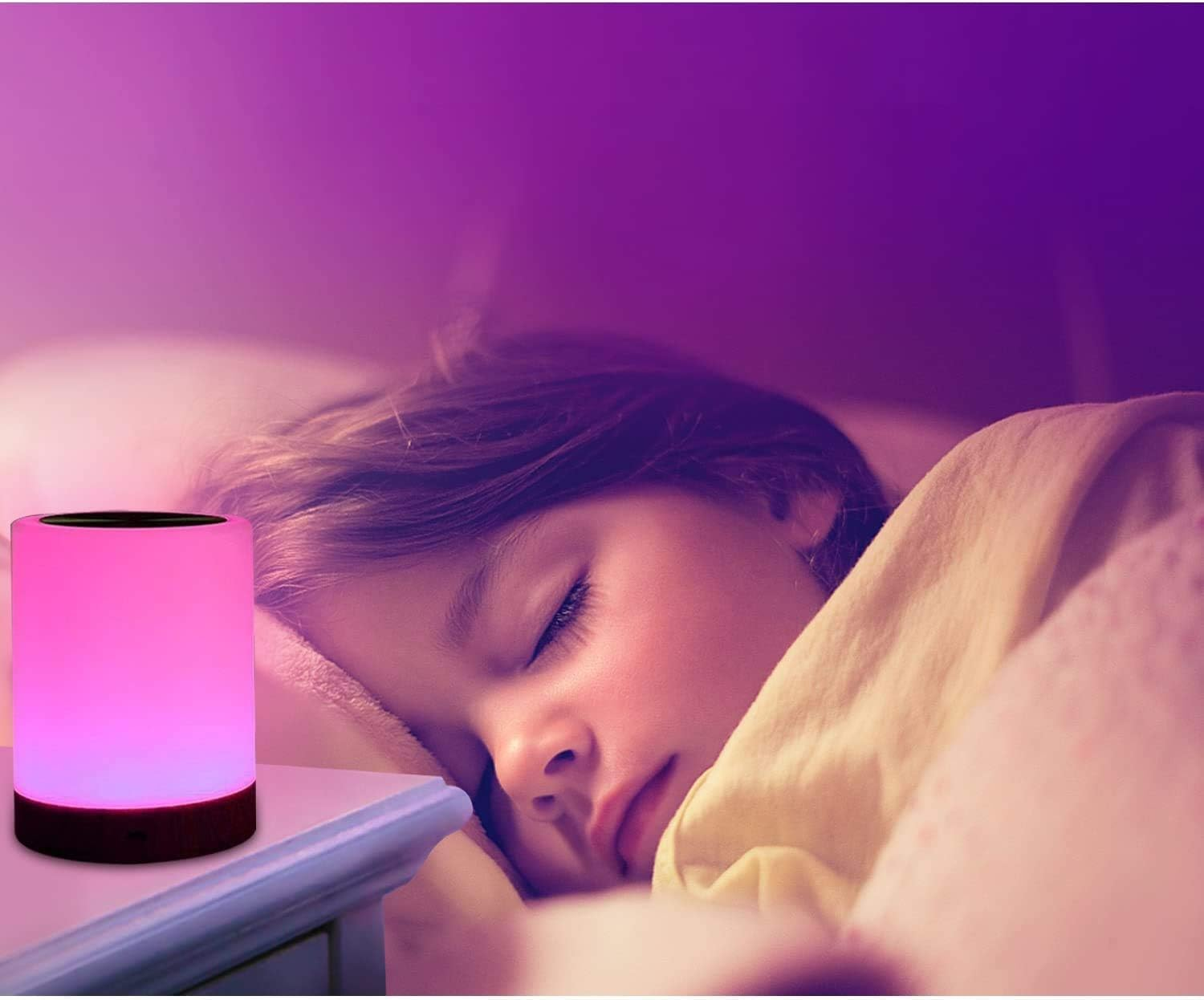 Hiving Night Light Touch Lamp for Bedrooms Living Room Portable Table Bedside Lamps with Rechargeable Internal Battery Dimmable 2800K-3100K Warm White Light & Color Changing RGB