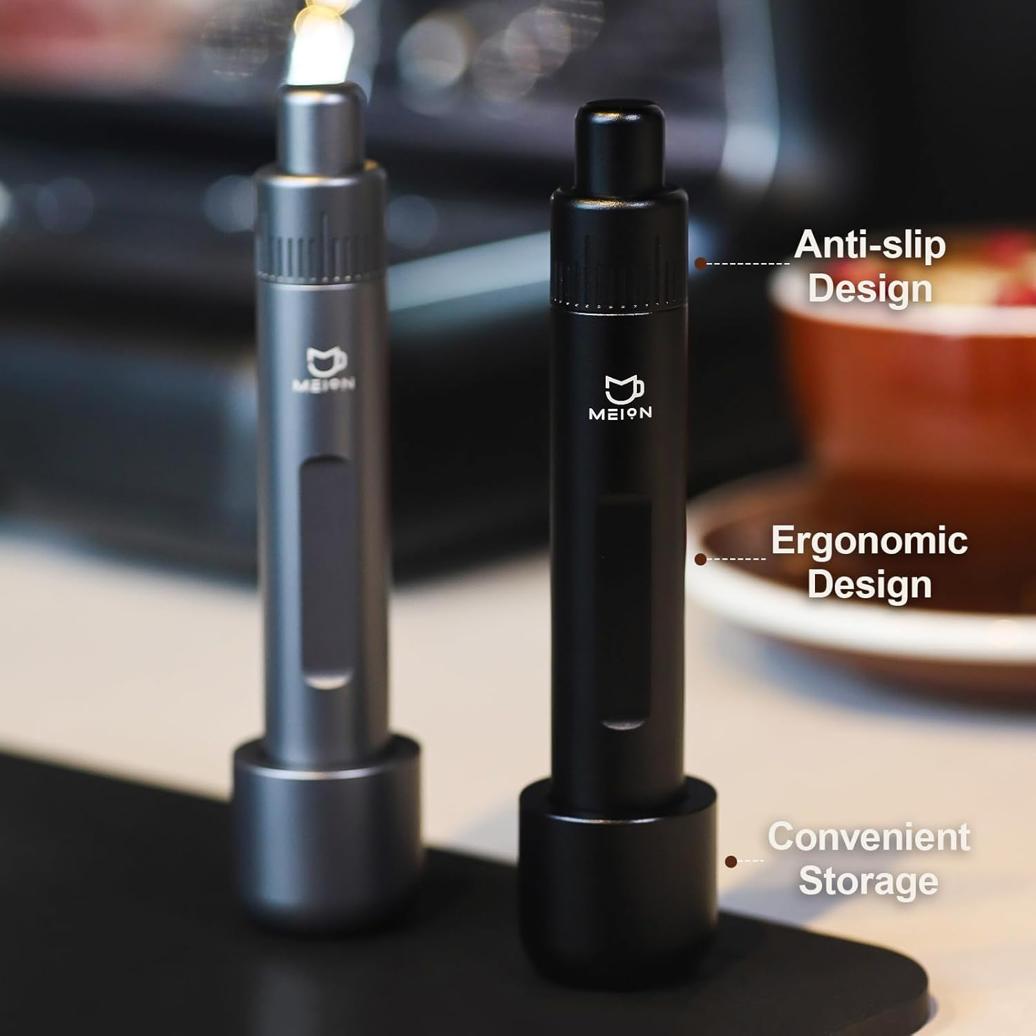 MEION Retractable WDT Espresso Distribution Tool Espresso Stirrer Tools, 0.35Mm 6 Needles Coffee Distributor with Extra 6 Replaceable Needles, Espresso Machine Accessories for Barista (Black, V2) image number 5