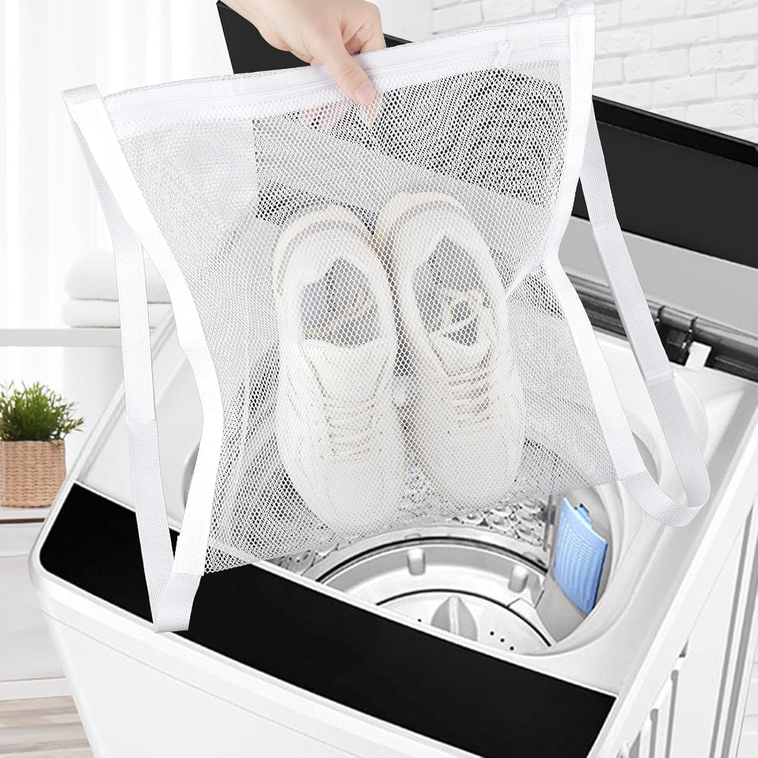 Sneaker Wash Dry Net Bag, 1Pc Sneaker Drying Mesh Bag, Large Shoe Drying Mesh Bags,Laundry Bags Sturdy Shoe Drying Mesh Bags,Smooth Zipper Sneaker Laundry Bags,Shoe Bag Sturdy Shoe Drying Mesh Bags image number 5