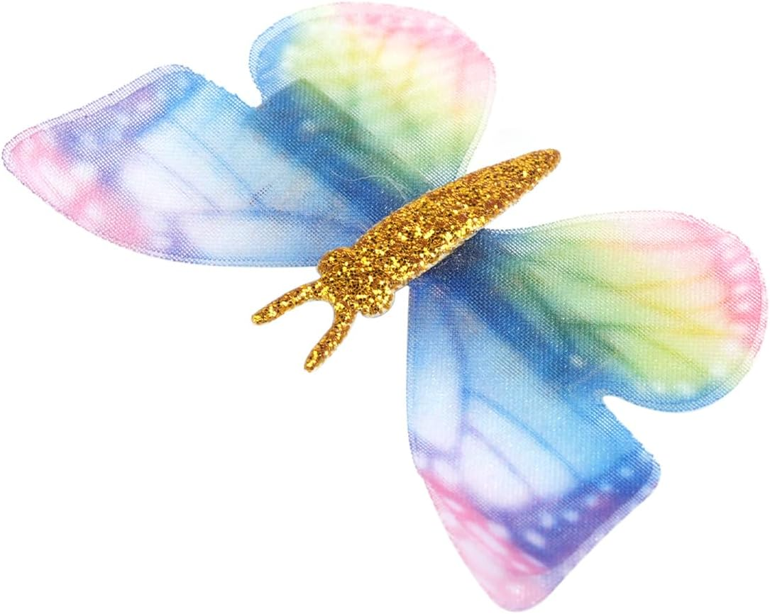CENPEK 12 Pieces Glitter Butterfly Hair Clips for Teens Women Hair Accessories Many Styles and Bright Colors image number 4