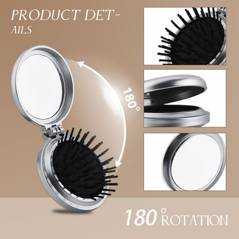 Inspirational Gifts for Best Friends Sister Coworker Foldable Compact Hair Brush round Mirror with Quotes Sometimes You Forget You Are Gorgeous Encouragement Motivational Gifts for Women Girls image number 4