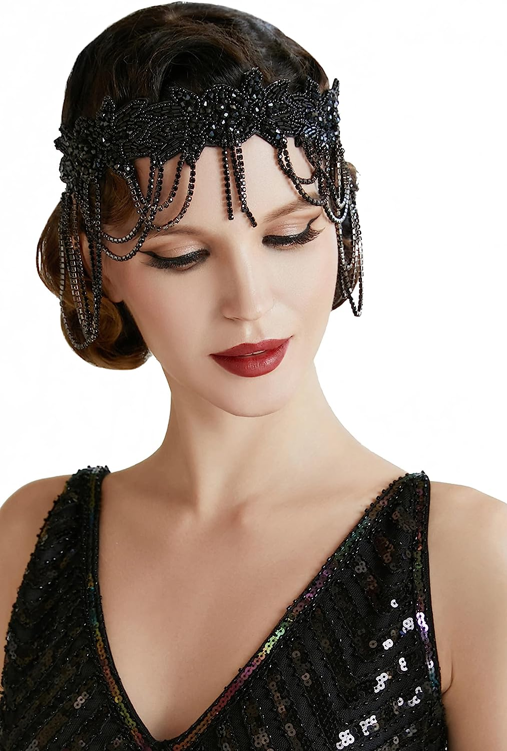BABEYOND Flapper Headpiece for Women - Flapper Headband 1920S Gatsby Headpiece Vintage Accessories for Women
