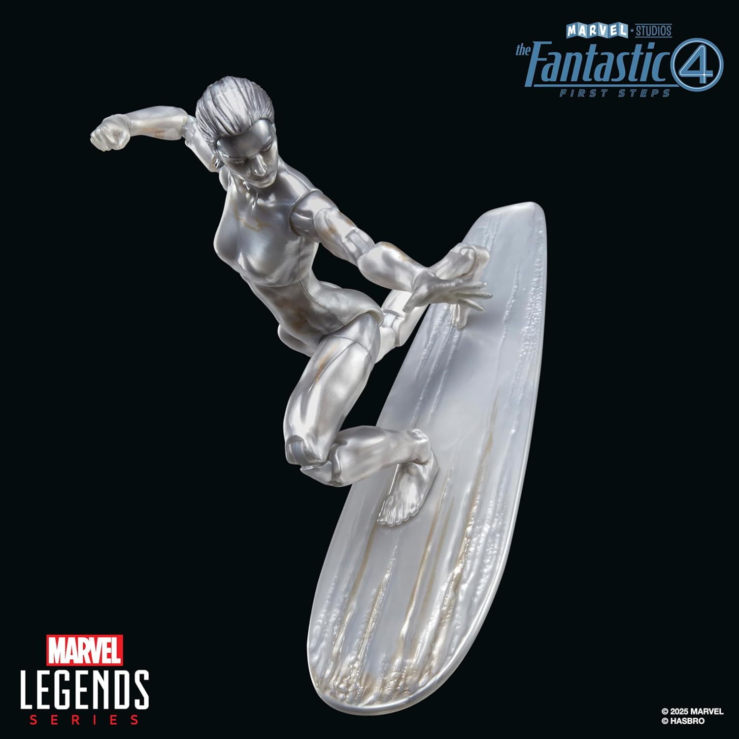 Marvel Legends Series Silver Surfer, the Fantastic Four: First Steps Movie Collectible 6 Inch Action Figure Toy, Superhero Toy for Boys and Girls image number 1