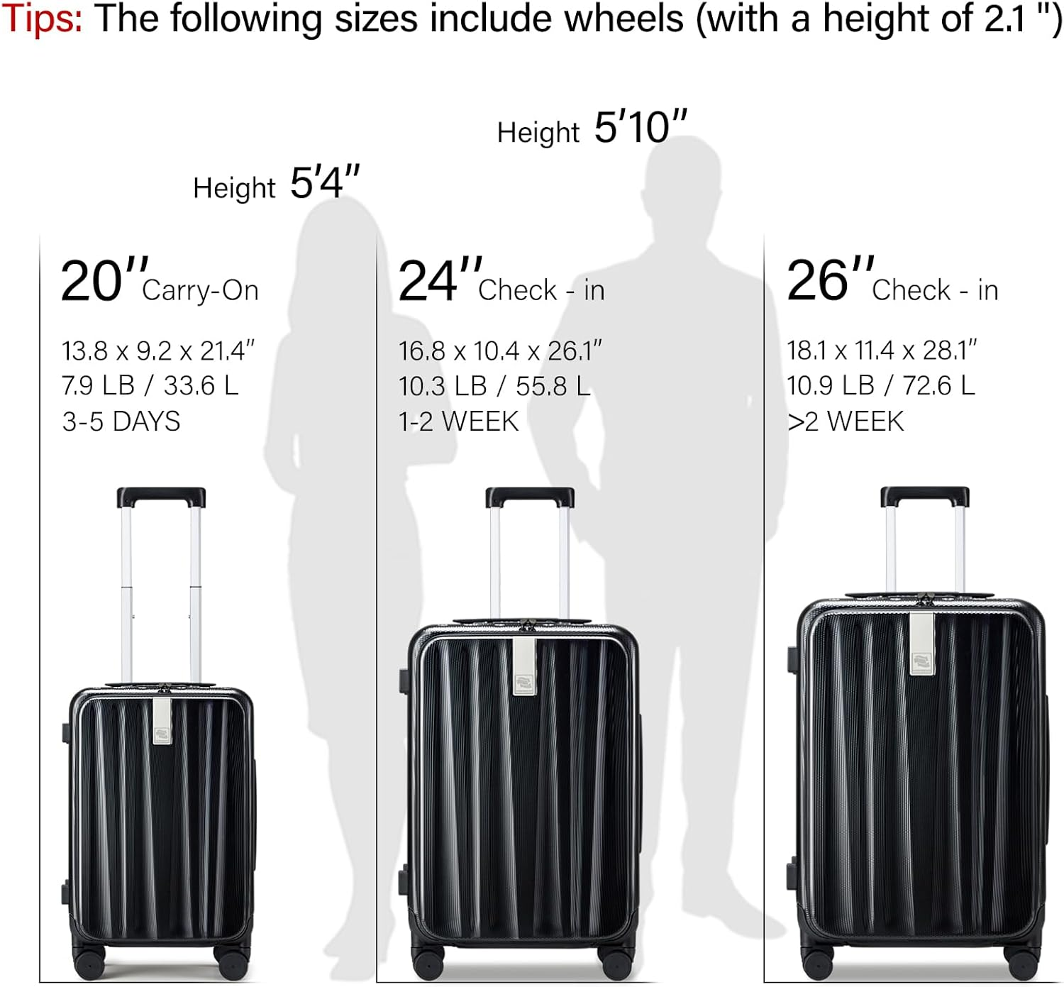 Hanke Cabin Suitcase Front Opening, Black, Front Opening 20-Inch, Hand Luggage image number 4