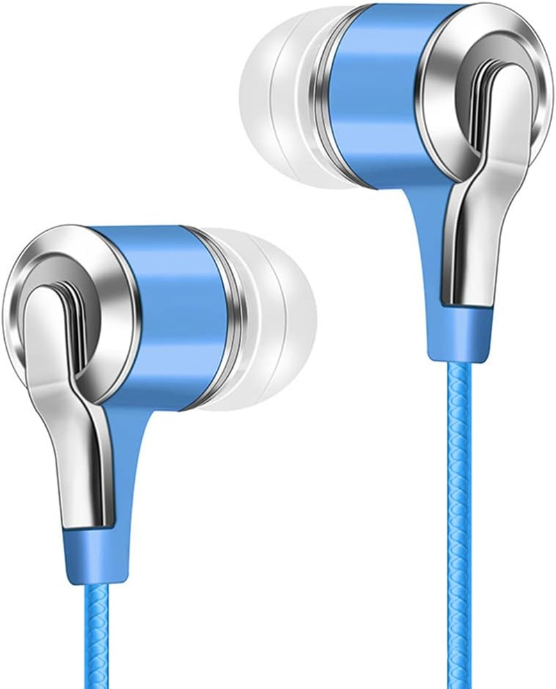 3.5Mm Wired Earphones Headphones Anti-Noise In-Ear Ultra-Soft Earbuds Headsets (Gold)