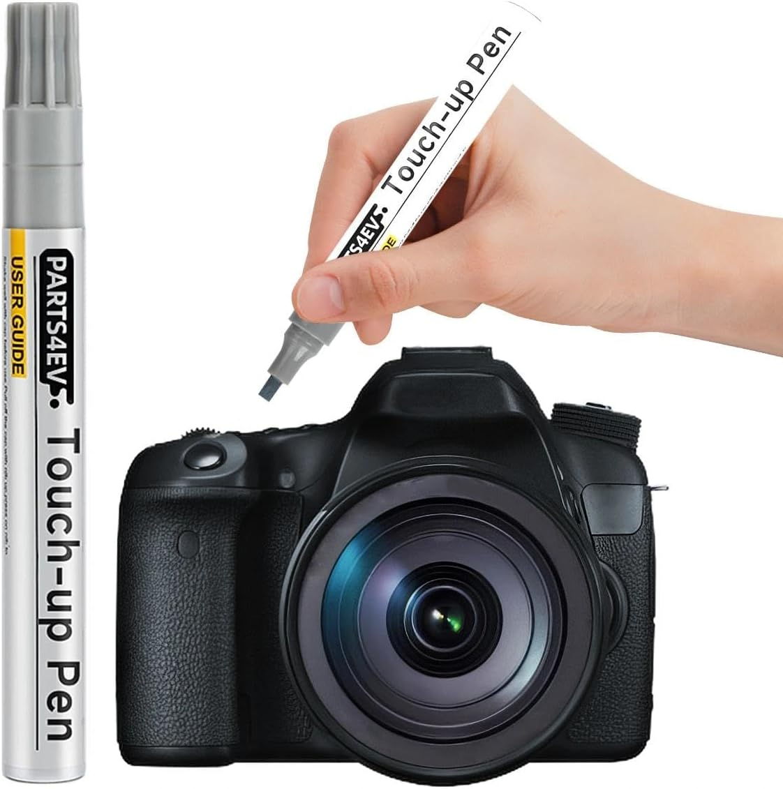 Semi-Matte Black Paint Pen - Compatible with Metal Camera Bodies Repair Pen for Quick Repair of Case Scratches on SLR & System Cameras, Includes Replacement Tip