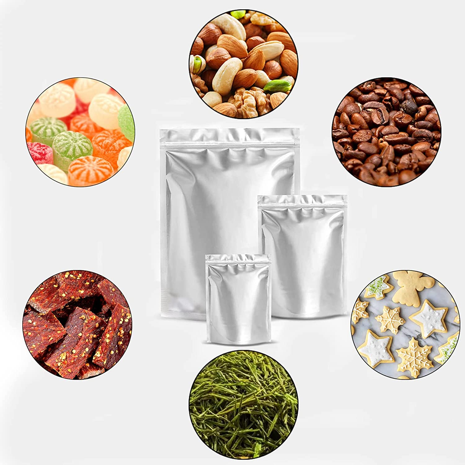 Durimoiy 50Pcs 1 Gallon Mylar Bags for Food Storage - (9.5 Mil, 10"X14") Stand-Up Zipper Pouches Resealable Bags & Heat Sealable Food Grade Storage Bags for Packging Products image number 4