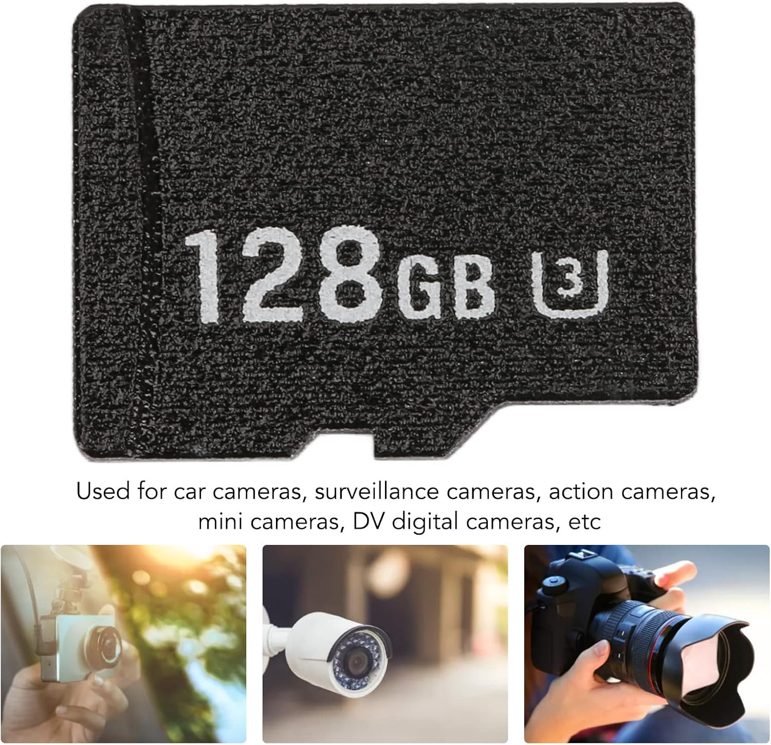 TF Memory Card, High Speed Card with up to 80MB/S Read and up to 30MB/S Write, Suitable for Car, Surveillance, Action and Mini Cameras (128GB) image number 1
