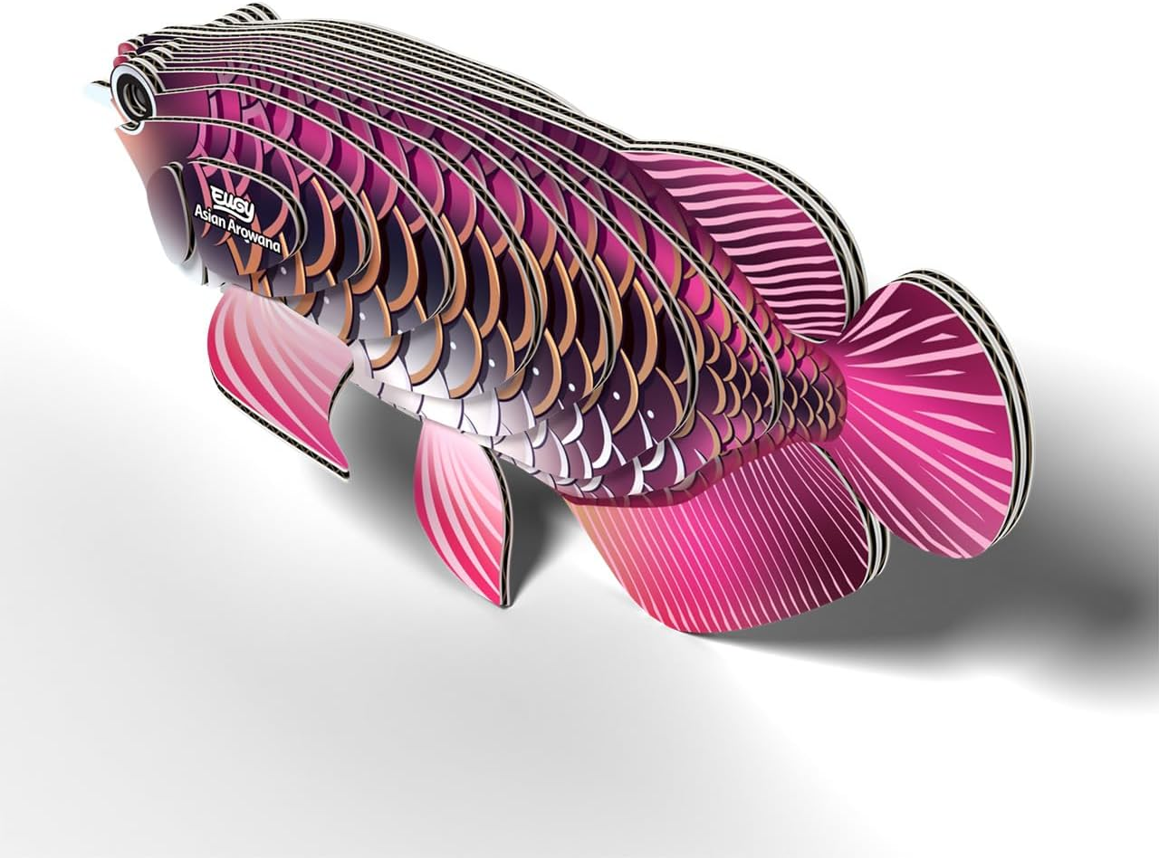EUGY 118 Asian Arowana 3D Puzzle - 24 Piece Eco-Friendly Educational Toy Puzzle for Boys, Girls & Kids Ages 6+