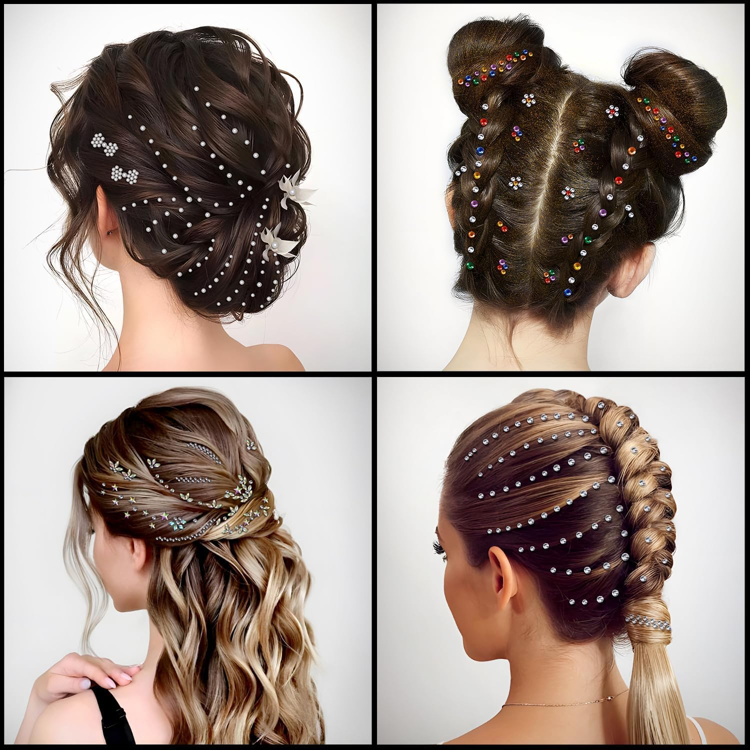 Eyes Face Body Temporary Tattoos, Glitter Rhinestones Face Gems Mermaid Body Stickers Crystals Face Jewels Tattoo Sticker Club-Wear Party Rave Festival Body Jewelry for Women and Girls(7 PCS) image number 6