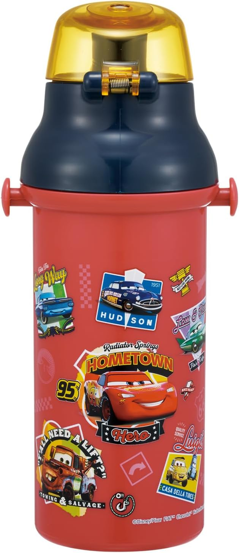 Skater PSB5SAN-A Children'S Direct Drinking Water Bottle, Plastic, 16.2 Fl Oz (480 Ml), One-Touch Open/Close, Dishwasher Safe, Made in Japan, Disney Cars 26 Boys image number 4