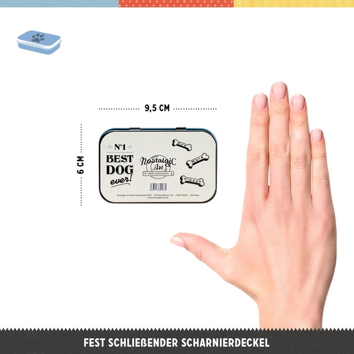 Nostalgic-Art Retro Good Boy Treats - Gift Idea for Dog Owners, Dog Treat Tin, Vintage Design, 6 X 9.5 X 2 Cm image number 1