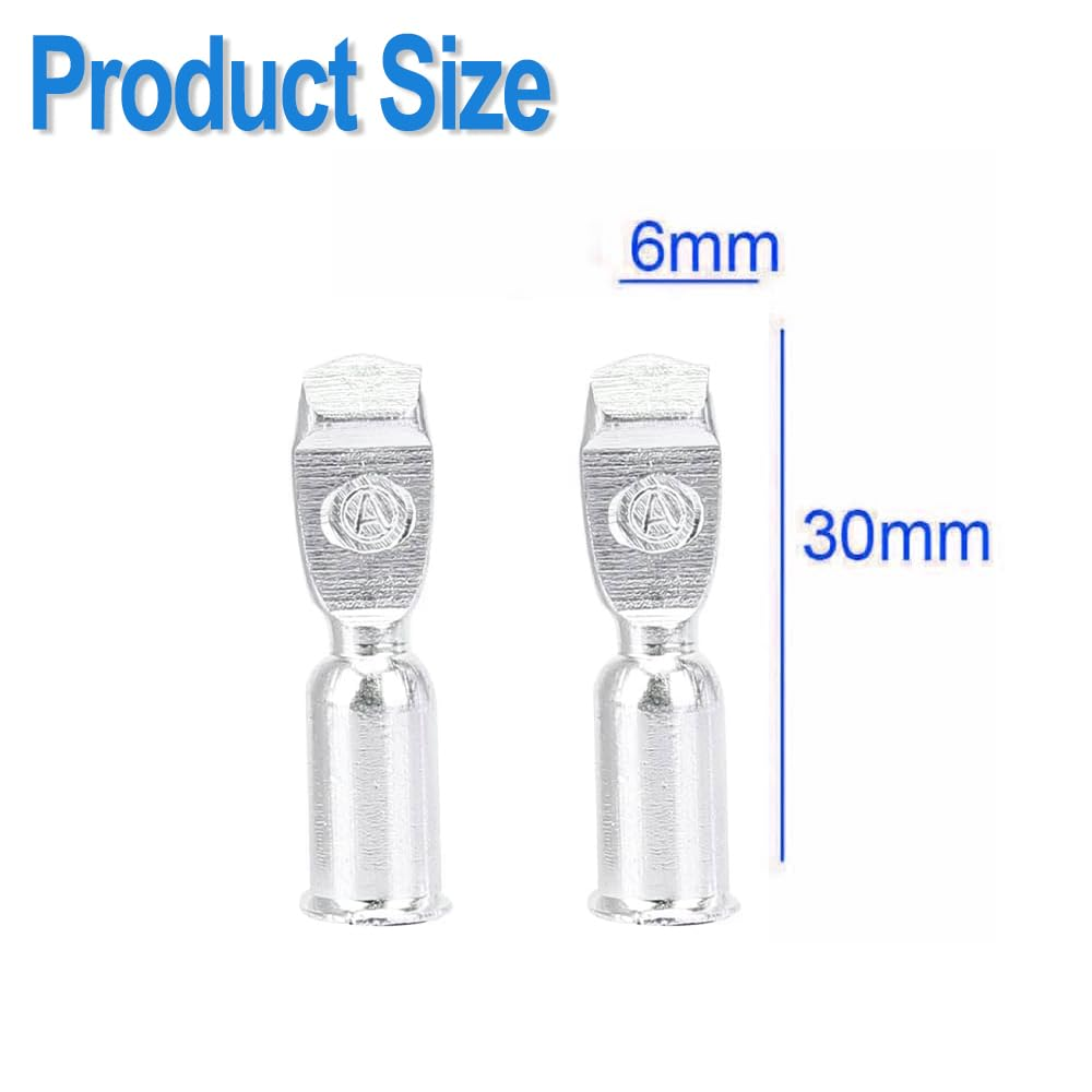 Wzenclave 20Pcs Anderson Plug Contacts Pins Lugs Terminals Fast Battery Charging Plug Replacement Terminal Pins for 50Amp Connectors 6 AWG600V Ideal for Solar and Wind Generators Tow Trucks and More image number 6