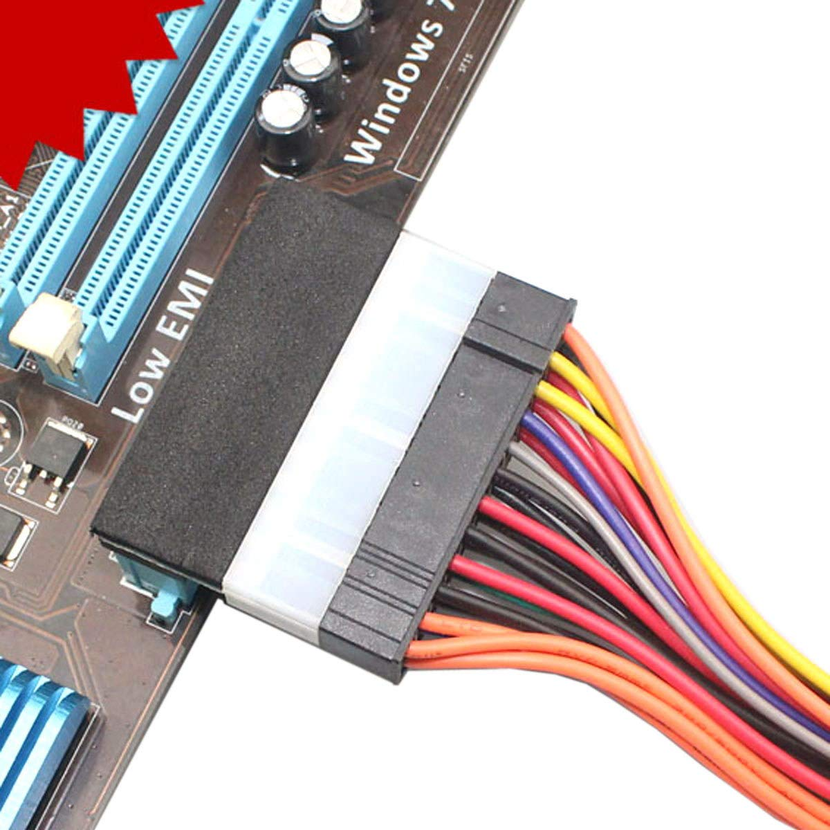 Chenyang ATX 24Pin Male to Female 90 Degree Angled Mainboard PSU Power Supply Header Direction Gender Changer Connector Adapter image number 1