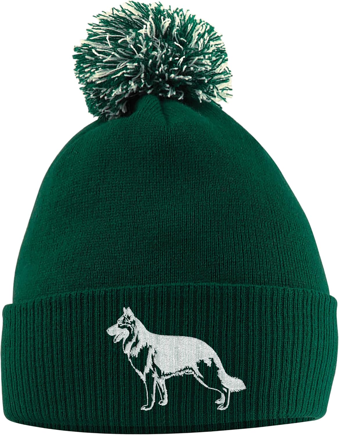 Purple Print House German Shepherd Bobble Hat - German Shepherd Beanie Hat with Bobble - Christmas Alsatian Dog Lover Gift Idea for Men Women Kids