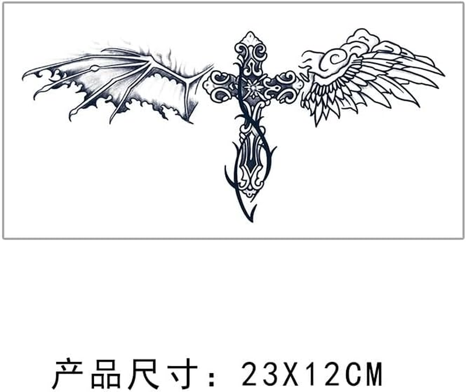 2 PCS Angel Wings Personality Juice Tattoo Stickers Herbal Semi-Permanent Waterproof Non-Reflective Men