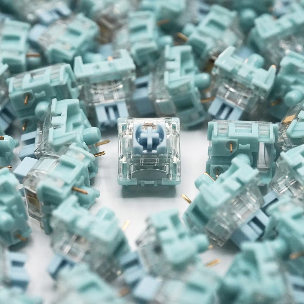 TTC Bluish White V2 Switch, Silent Tactile Pre-Lubed Switch for Mechanical Keyboard(90Pcs)