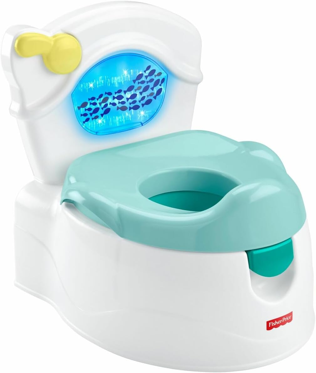 Fisher-Price Toddler Training Toilet, My Potty Friend with Sounds, Music & Splash Guard for Ages 18+ Months, P4324