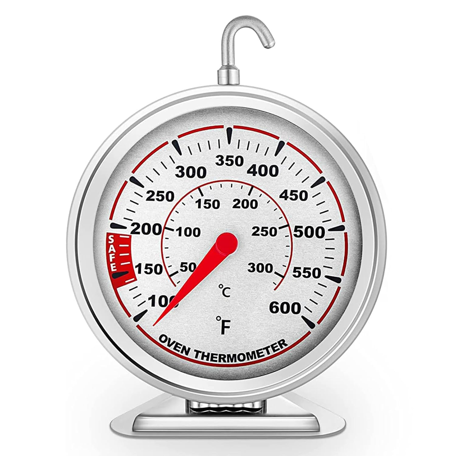 Candy Thermometer Deep Fry/Jam/Sugar/Syrup/Jelly Thermometer with Hanging Hook & Pot Clip Stainless Steel Cooking Thermometer Food Thermometer Quick Reference Temperature Guide,Black