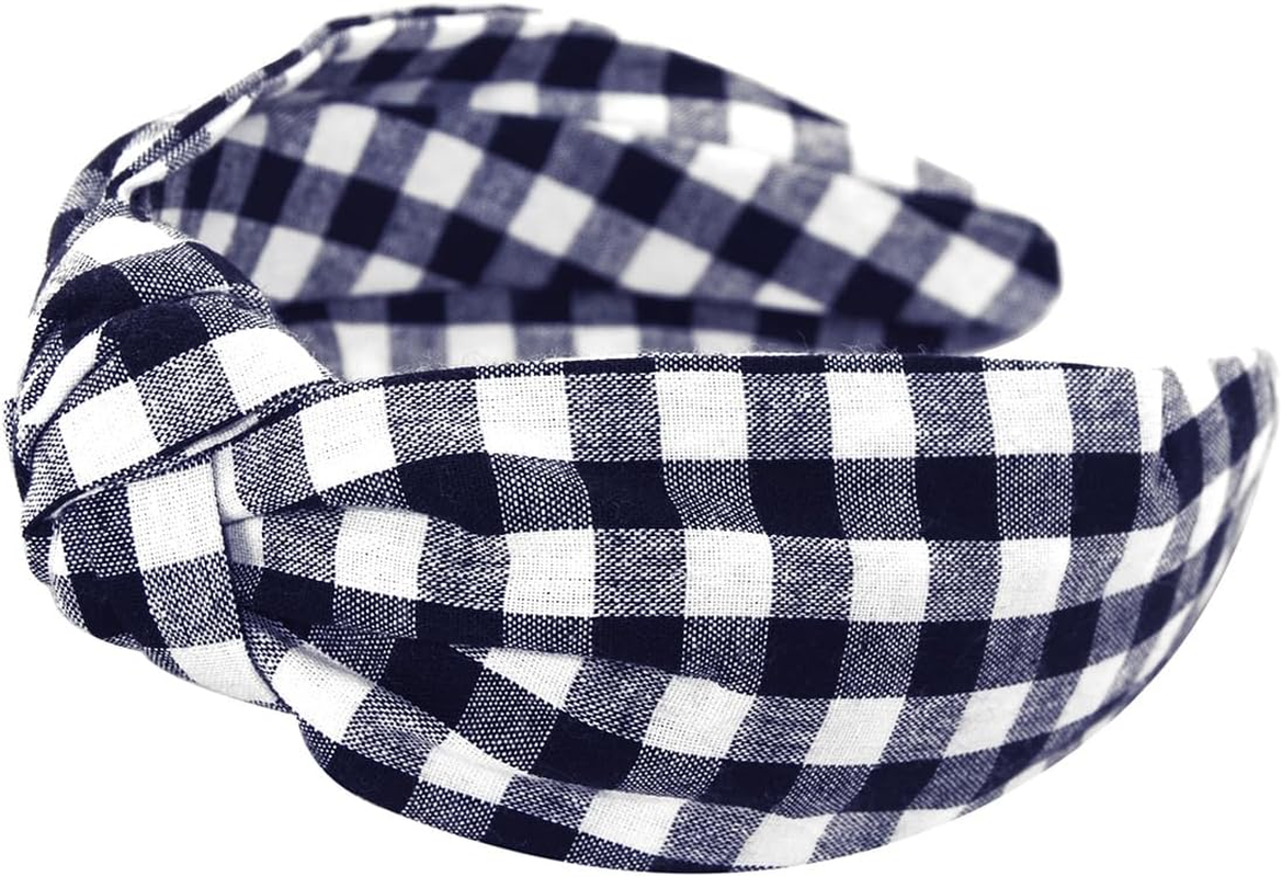 Axy Vintage Look Checked Headband &ndash; Beautiful Women'S Headband Hair Accessories HR34K (Black Blue) image number 3
