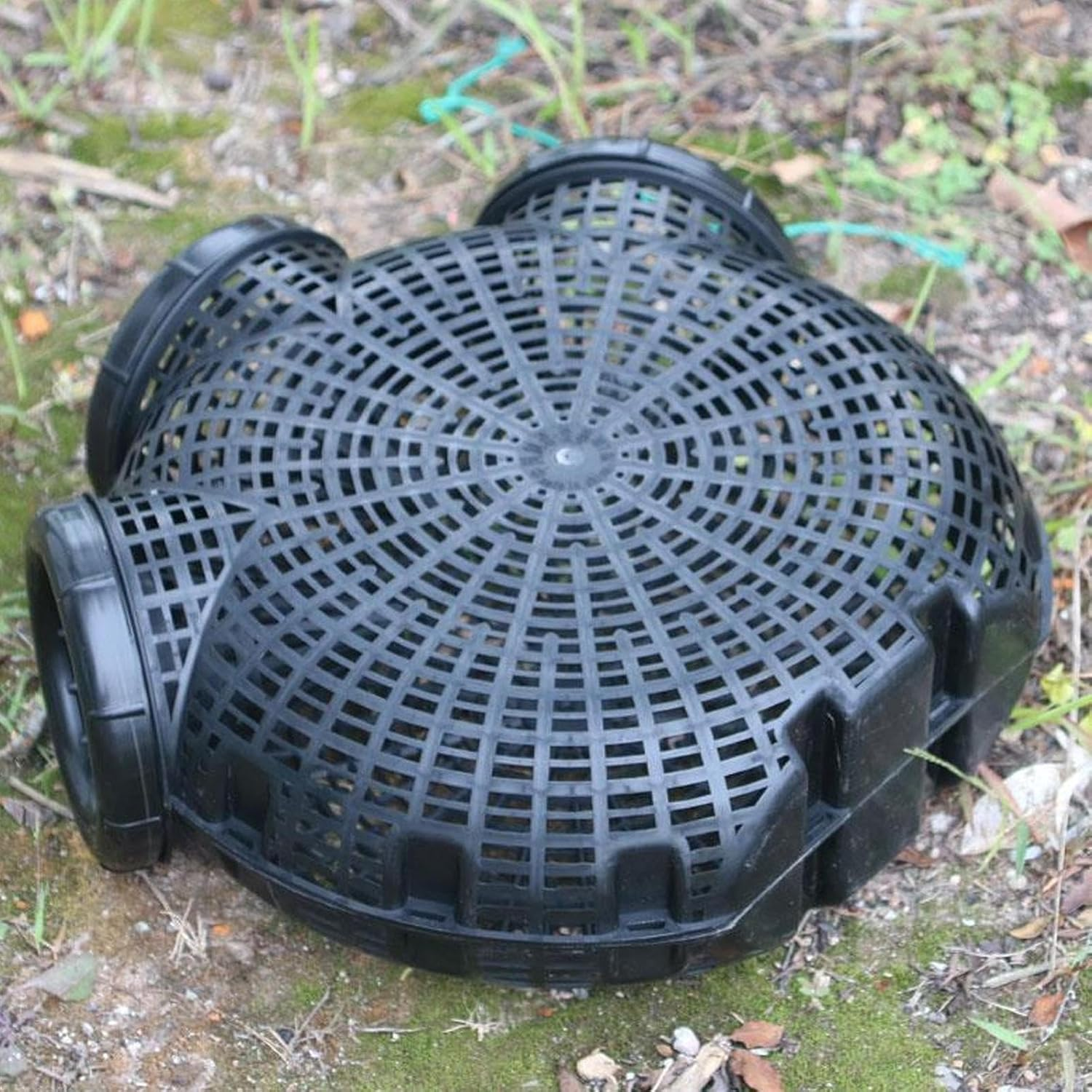 Crab Cage, Foldable Crab Trap Net, Multi Entry Catch Basket, Easy Use Bait Chamber, Saltwater Freshwater Fishing Gear, Durable Mesh Construction, Outdoor Marine Equipment, Black 3-Door Trap image number 4