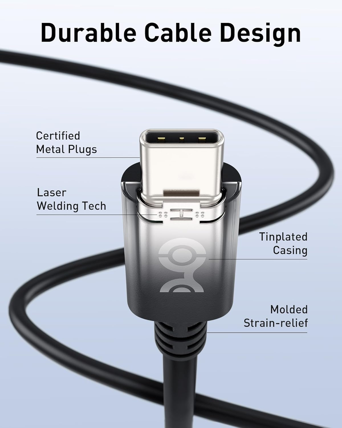 Cable Matters [USB-IF Certified] 240W USB C Cable - 1M, up to [240W Charging, 480Mbps], No Video Support, USB C Charger Cable/Usbc Charging Cord for Macbook/Ipad Pro/Xps/Surface Pro, Black image number 4