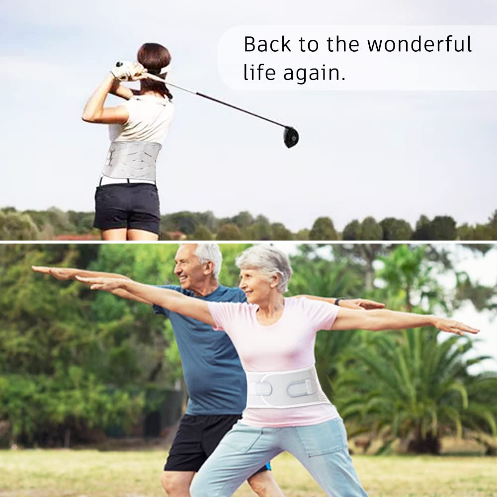 Heated Back Brace for Lower Back Pain Relief Women Men; Cordless Heating Waist Belt Wrap Operated by Rechargeable Battery; Far Infrared Heat Therapy for Herniated Disc, Sciatica, Scoliosis (Black, M)