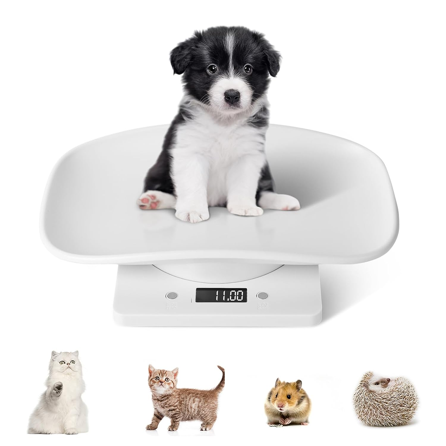 Digital Pet Scale, Small Animal Weight Scale Portable Electronic LED Scales, Multifunction Kitchen Scale(Max. 22 Lbs), for Weighing Puppy/Kitten/Hamster/Hedgehog/Tortoise/Food image number 2
