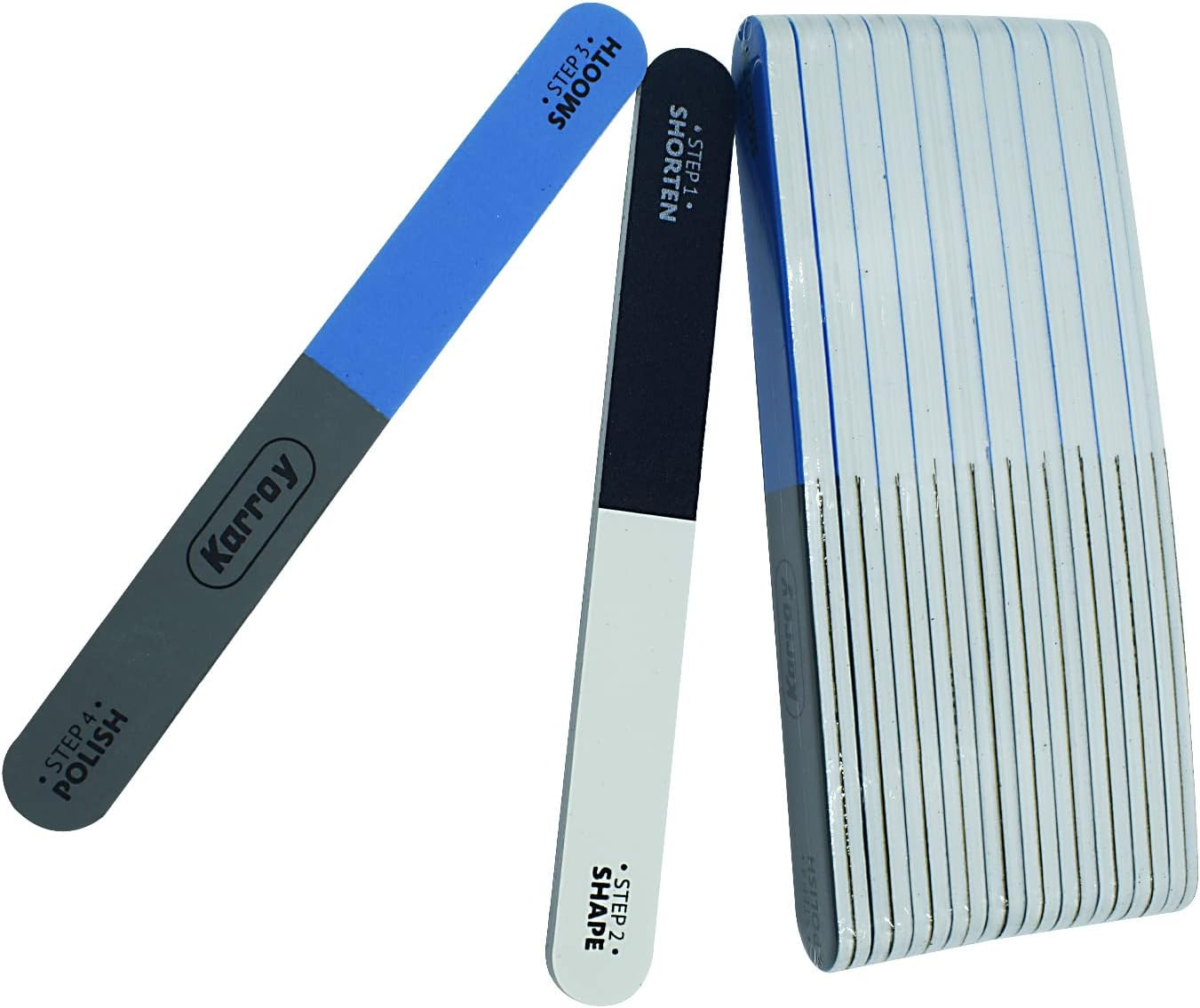 Karroy Nail File and Buffer for Natural Nails Dual Sided 4 Steps Shorten-Shape-Smooth-Polishing Nail Tools 20Pcs image number 5