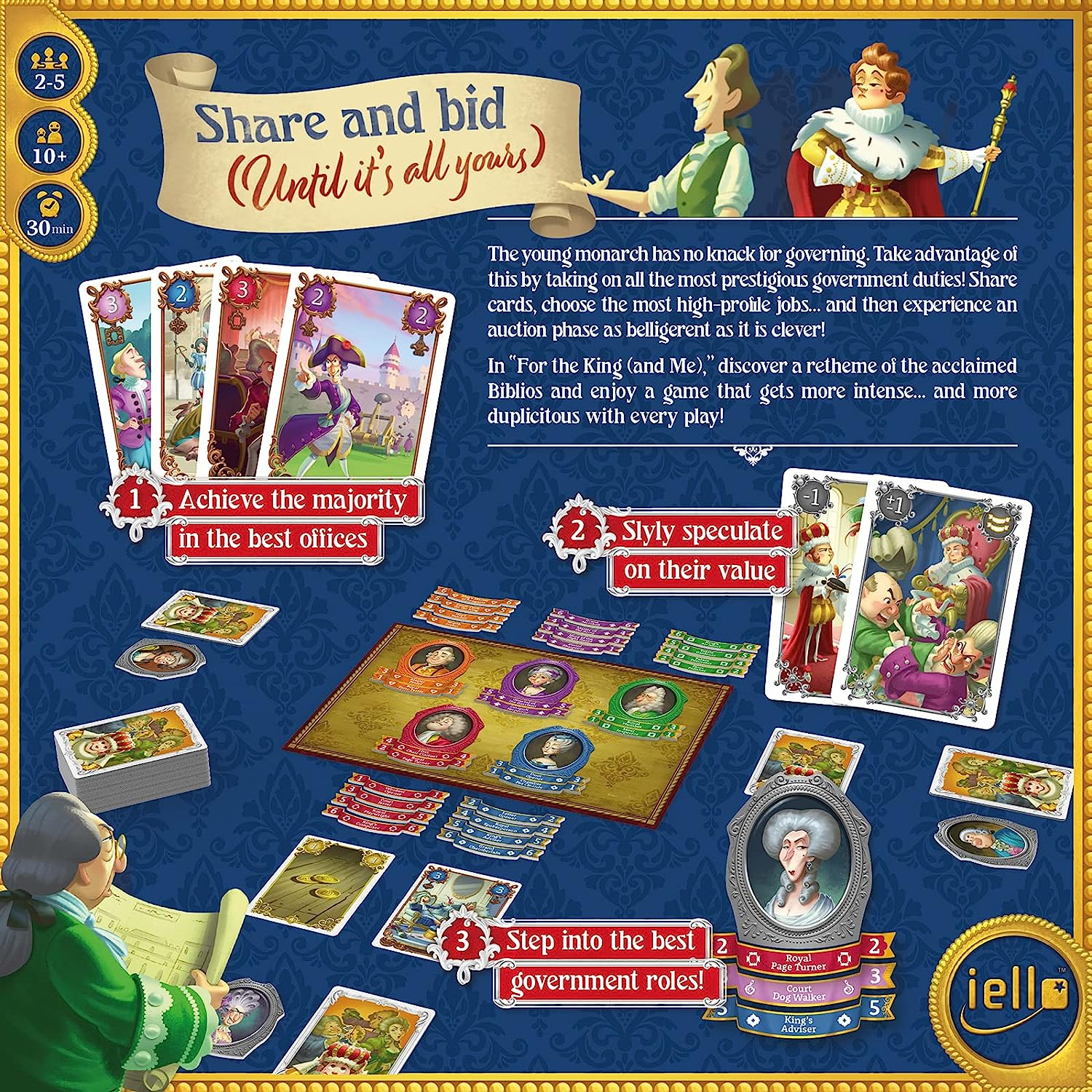 IELLO the King and Me Board Game, 2-5 Players, Ages 12+ image number 1